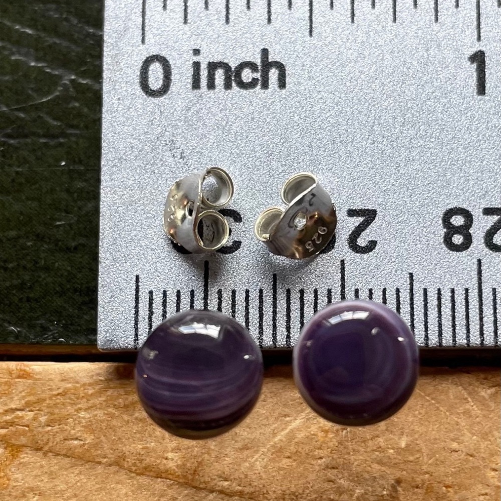 E3124 Wampum Earrings quahog shell